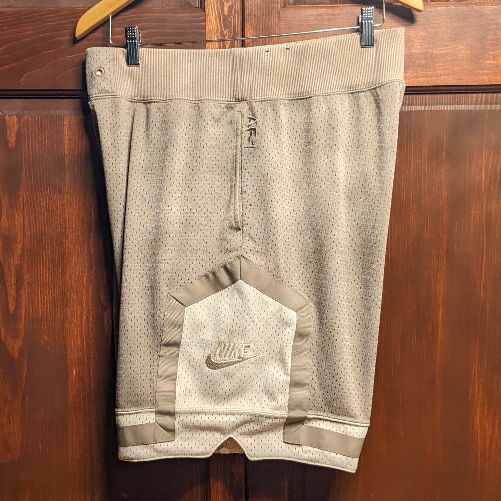 Nike AF-1 Mens Gray Mesh Basketball Shorts - Mens Size Large